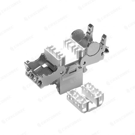 Роз'єм Cat6A STP Multi-Enter RJ45 Keystone з шторкою